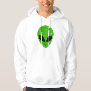 alien green head ufo science fiction extraterrestr hoodie
