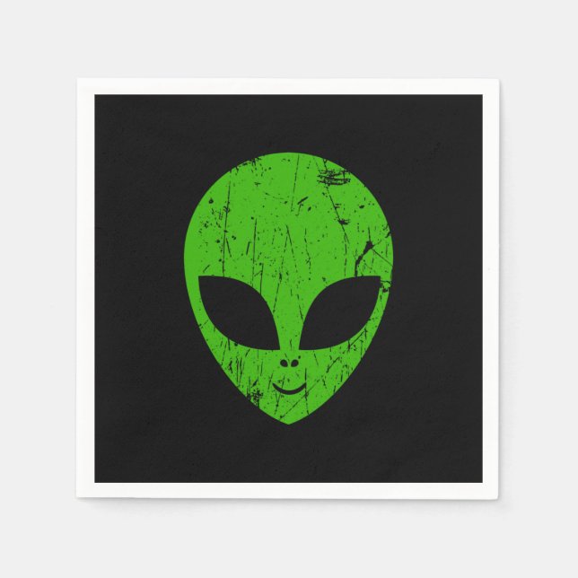 alien green head ufo science fiction extraterrestr napkin (Front)