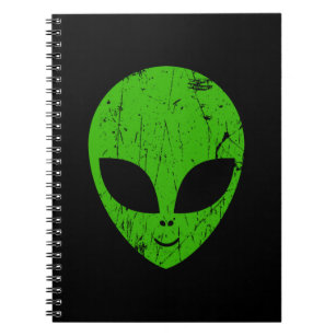 alien green head ufo science fiction extraterrestr notebook