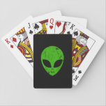 alien green head ufo science fiction extraterrestr playing cards<br><div class="desc">alien green head ufo science fiction extraterrestrial grunge smile face</div>