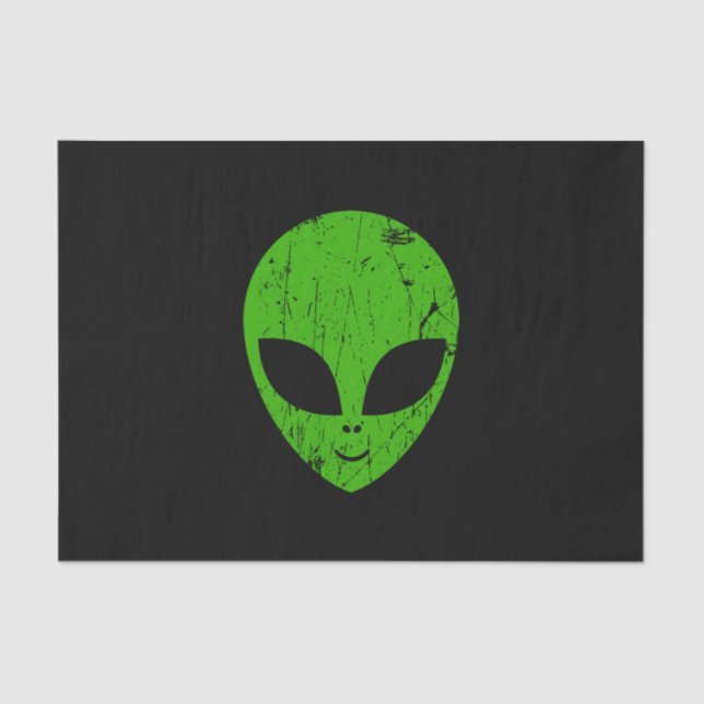 alien green head ufo science fiction extraterrestr tissue paper (Front)