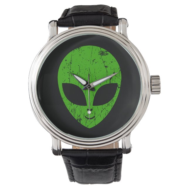 alien green head ufo science fiction extraterrestr watch (Front)