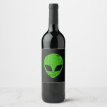 alien green head ufo science fiction extraterrestr wine label<br><div class="desc">alien green head ufo science fiction extraterrestrial grunge smile face</div>