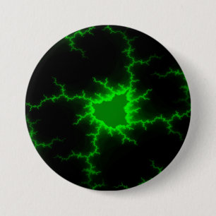 Alien Green Lightning Strikes in Pitch Black 7.5 Cm Round Badge