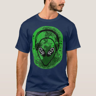 Alien Green Moon Music  T-Shirt