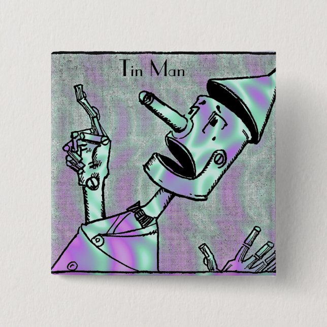 Alien Green, Tin Man Button (Front)