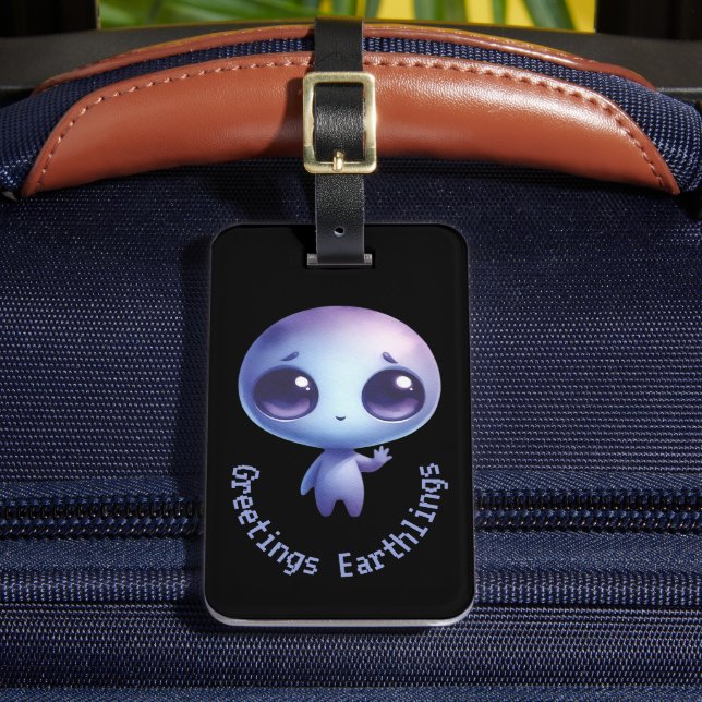 Alien – Greetings Earthlings  Luggage Tag (Front Insitu 2)