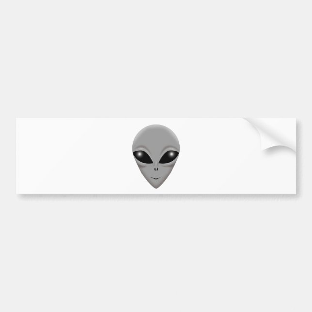 Alien Grey Bumper Sticker (Front)