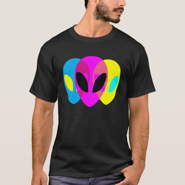 Alien Grey CMYK Tryptic T-Shirt (Front)
