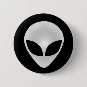 Alien Grey Head 6 Cm Round Badge