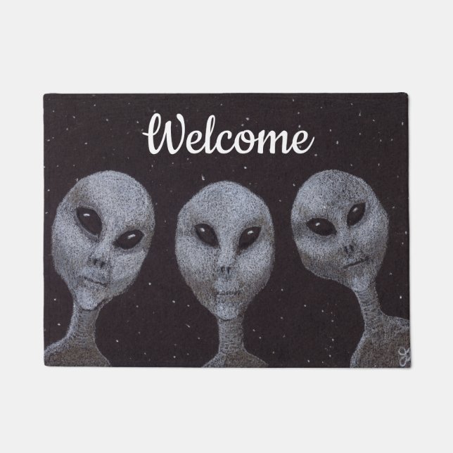 Alien Greys Doormat (Front)