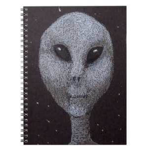 Alien Greys Spiral Notebook