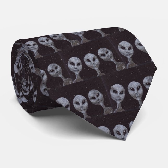 Alien Greys Tie (Rolled)