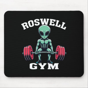 Alien Gym Funny Ufo Roswell Bodybuilding Fitness  Mouse Pad