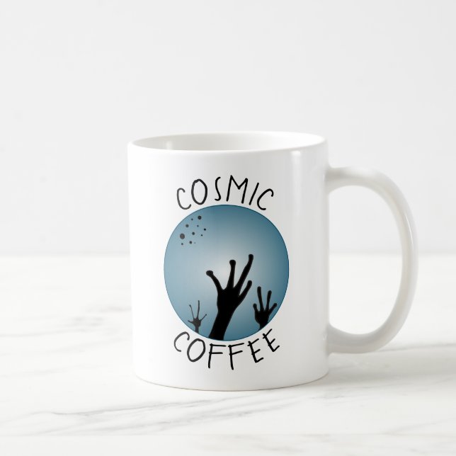 Alien Hands Sci Fi Black Blue ET Art Cosmic Coffee Coffee Mug (Right)