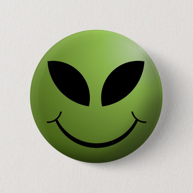 Alien Happy Face 6 Cm Round Badge (Front)