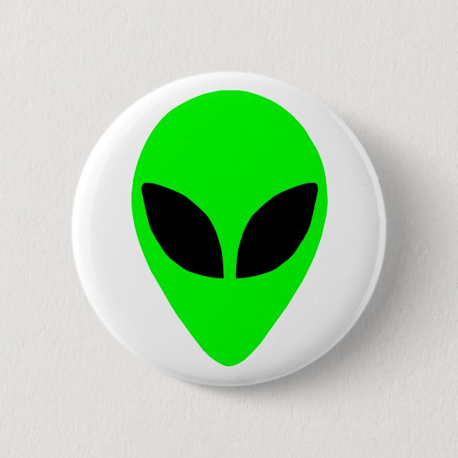 Alien Head 6 Cm Round Badge (Front)