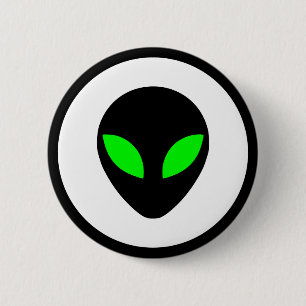 Alien Head 6 Cm Round Badge