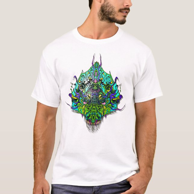 Alien Head - Aqua T-Shirt (Front)