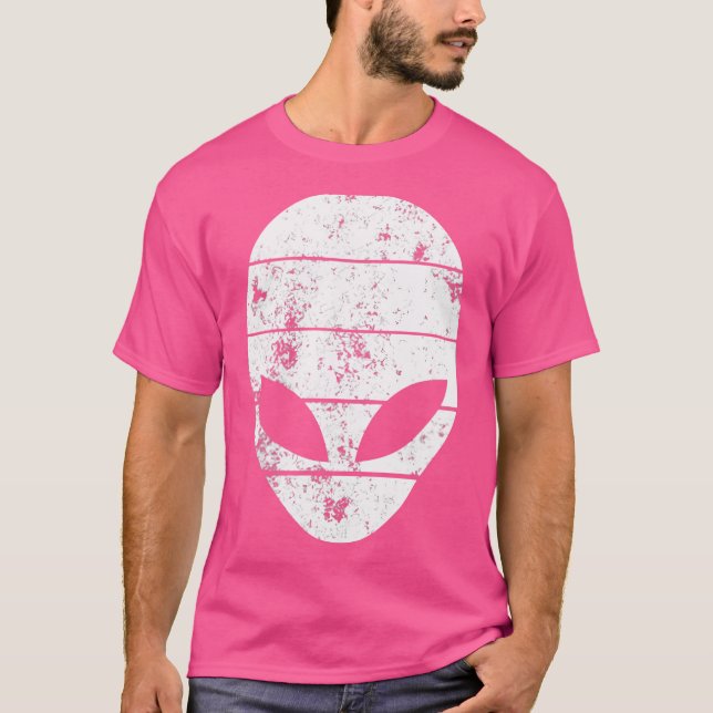 Alien Head Area 51 Distressed Ufo T-Shirt (Front)