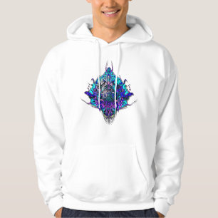 Alien Head - blue and purple Hoodie