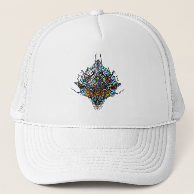 Alien Head - Blue Trucker Hat (Front)