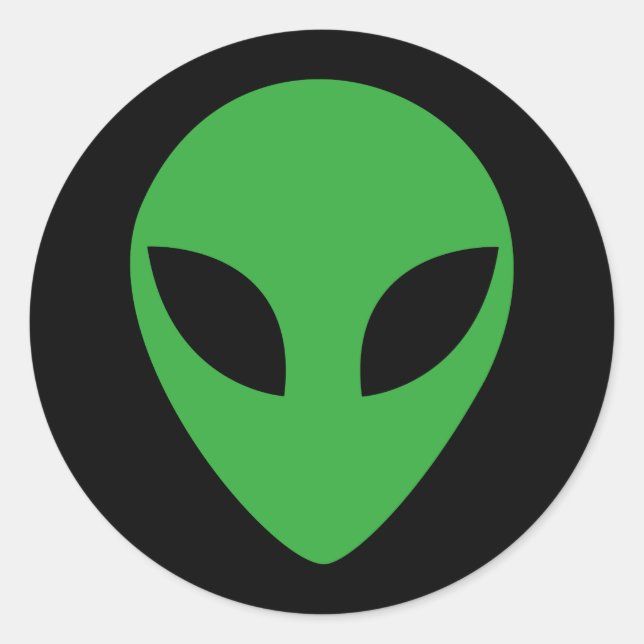 Alien Head Classic Round Sticker (Front)