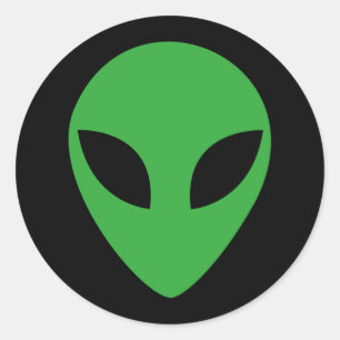 Alien Head Classic Round Sticker