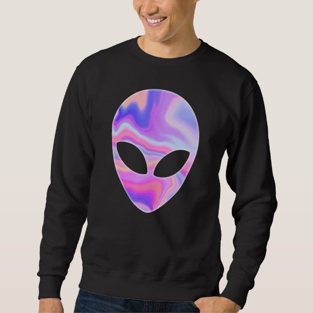 Alien Head Colourful Rave UFO Sweatshirt (Front)