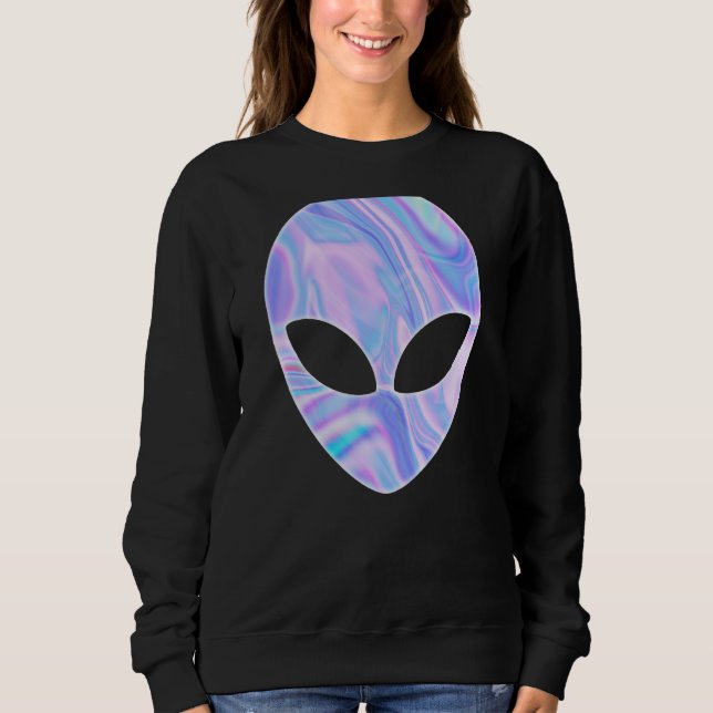 Alien Head Colourful UFO Sweatshirt (Front)