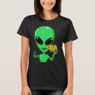 Alien Head Eating Pizza Ufo Extraterrestrial T-Shirt