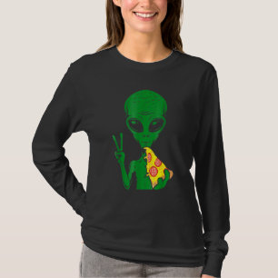 Alien Head Eating Pizza Ufo Extraterrestrial T-Shirt