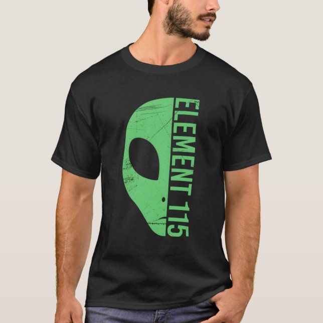 Alien Head Element 115 Ununpentium Area 51 Uup Ufo T-Shirt (Front)