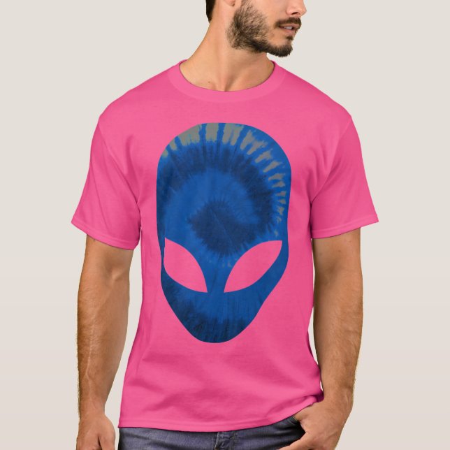 Alien Head Extra-Terrestrial Dark Blue Scary Alien T-Shirt (Front)
