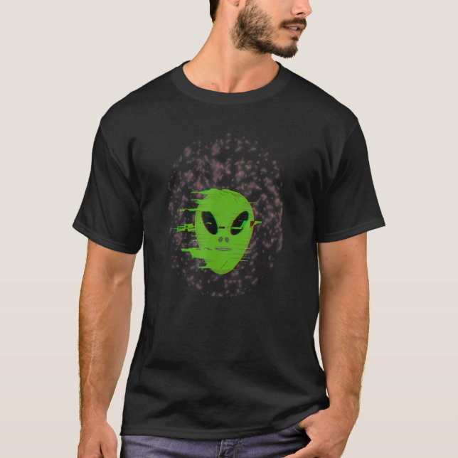 Alien Head Glitch T-Shirt (Front)