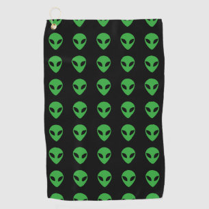 Alien Head Golf Towel