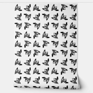 Alien head illustration motif seamless pattern wallpaper