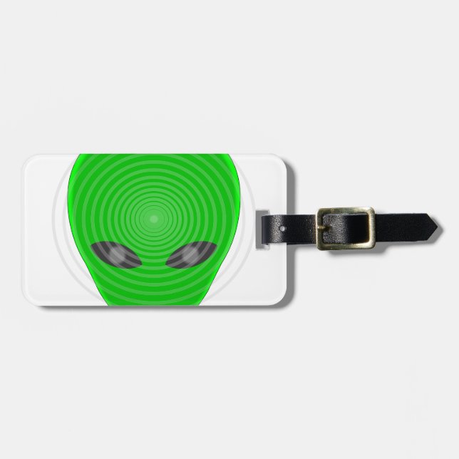 Alien Head Mind Control Luggage Tag (Front Horizontal)