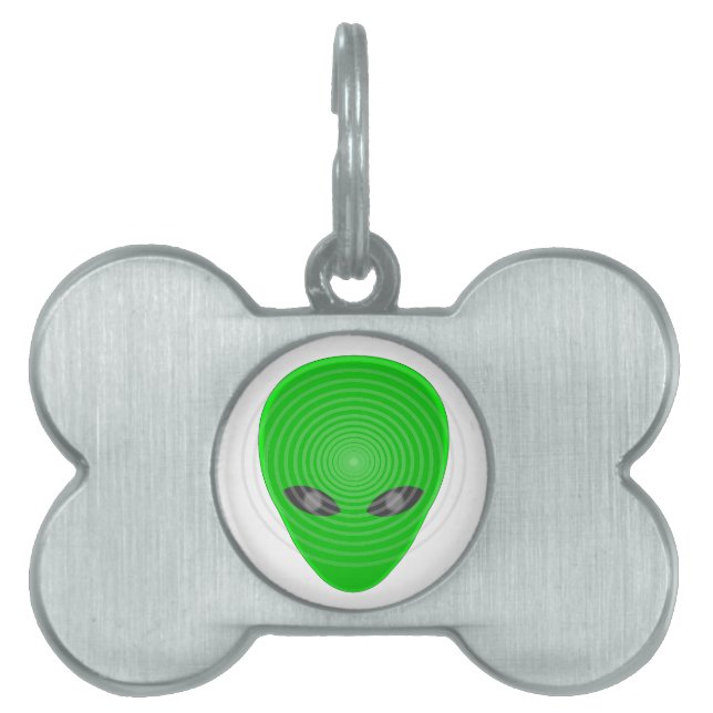 Alien Head Mind Control Pet Name Tag (Front)