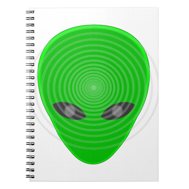 Alien Head Mind Control Spiral Notebook (Front)