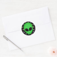 Alien Head Outer Space Flying UFO