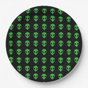 Alien Head Paper Plate