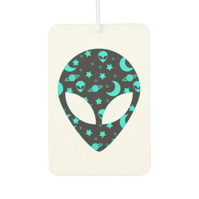 Alien Head Space Pattern Design Car Air Freshener (Front)