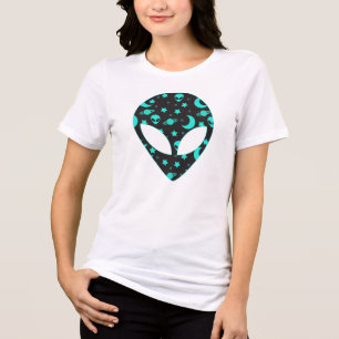 Alien Head Space Pattern Design Tri-Blend Shirt