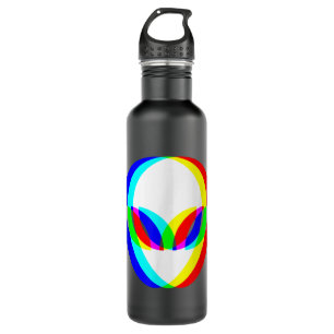 Alien Head Trippy Vaporwave Techno Rave EDM Music  710 Ml Water Bottle