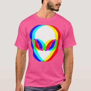 Alien Head Trippy Vaporwave Techno Rave Edm Music  T-Shirt
