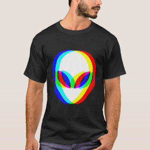 Alien Head Trippy Vaporwave Techno Rave Edm Music  T-Shirt