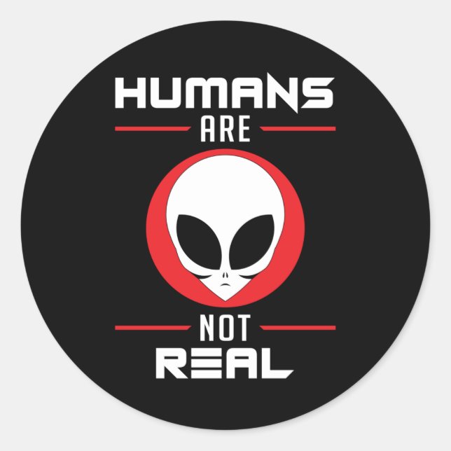 Alien Head Ufo Aliens Area 51 Space Funny Gift Classic Round Sticker (Front)