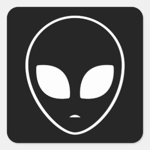 Alien Head Ufo Aliens Space Area 51 Funny Gift Square Sticker