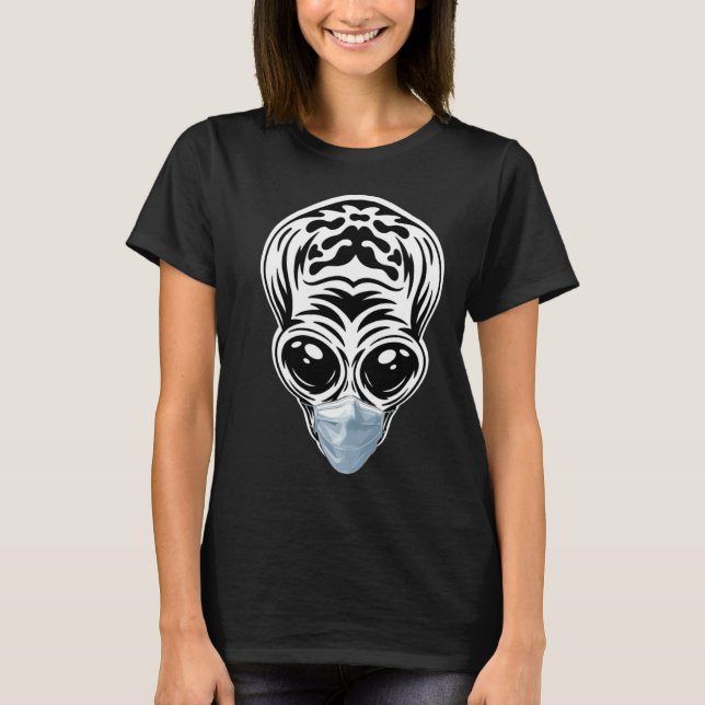 Alien Head UFO Face Mask I believe Aliens  UFO T-Shirt (Front)